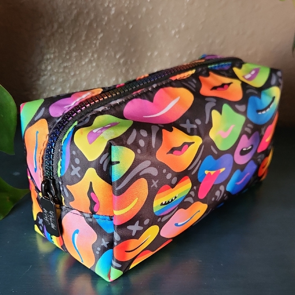 Jason Naylor Rainbow Lips Cosmetic Bag With Rainbow Zipper